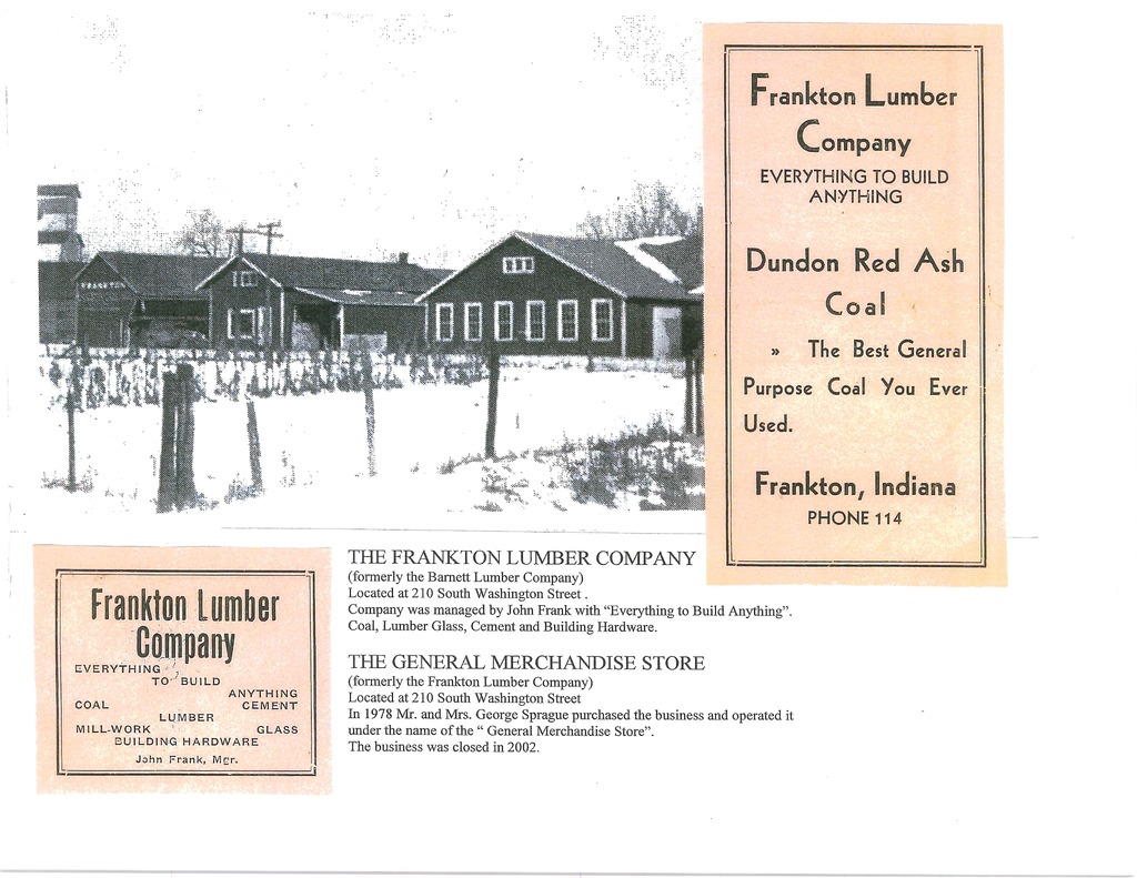 Frankton Lumber Company/General Merchandise Store