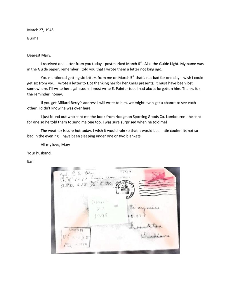Waymire Letters March 27, 1945
