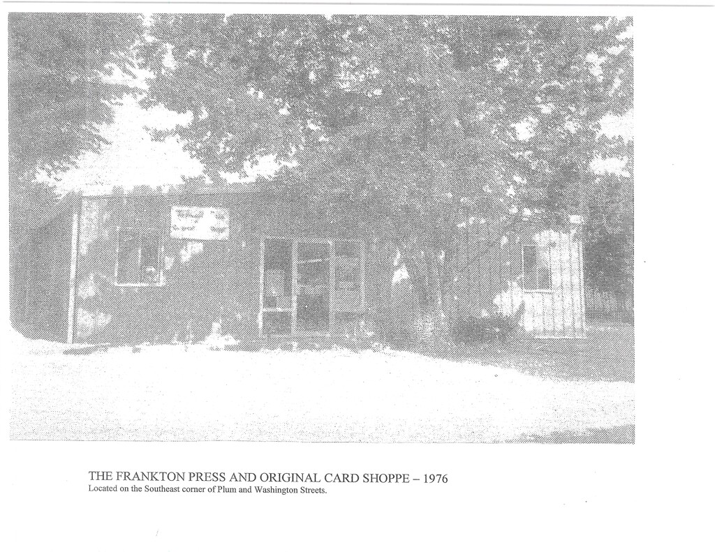 Frankton 1976 - The Frankton Press and Original Card Shoppe