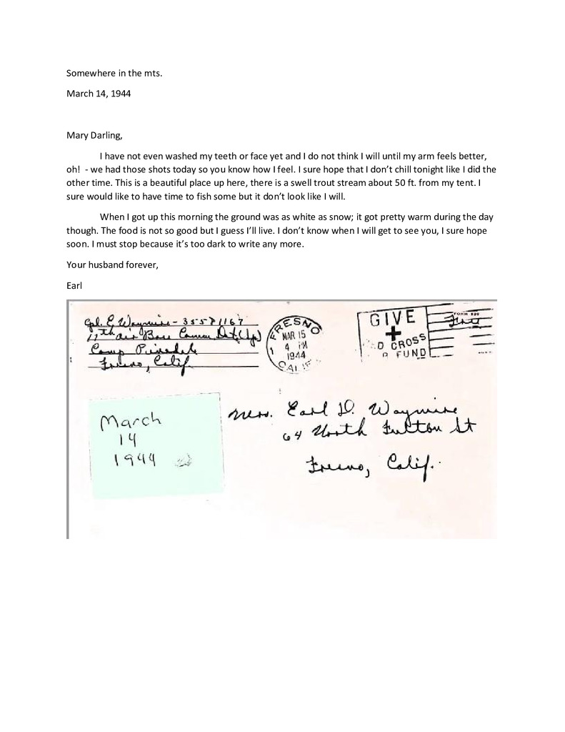 Waymire Letters March 14, 1944