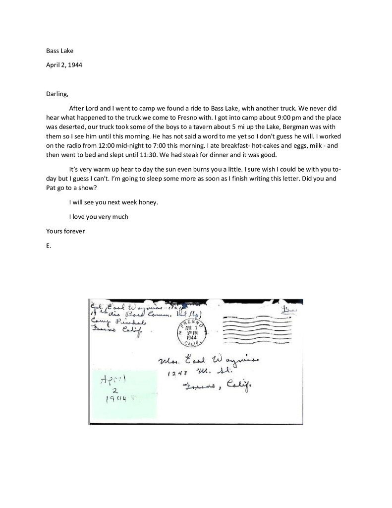 Waymire Letters April 2, 1944