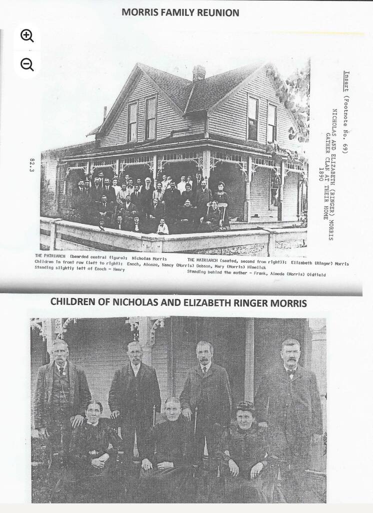 Morris Family Reunion at their home in 1890
