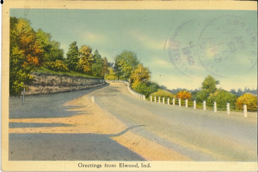 Greetings from Elwood, Ind. Postcard