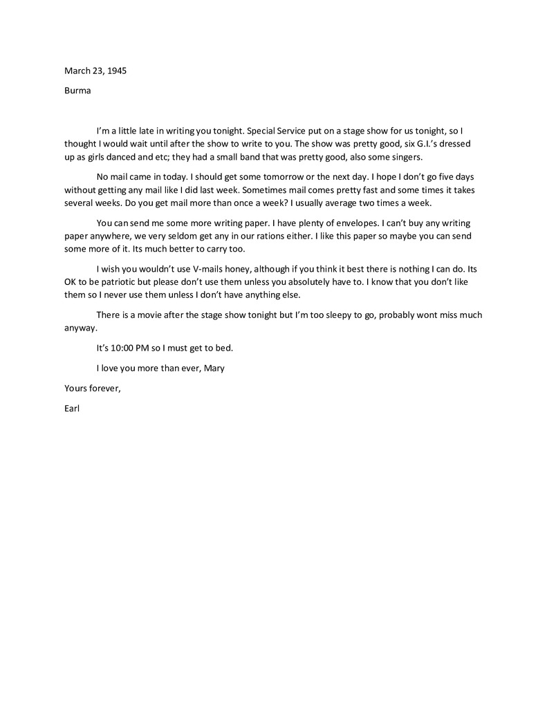 Waymire Letters March 23, 1945