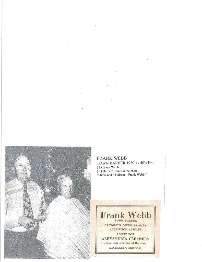 Frank Webb, Town Barber 1930s/1940s Era