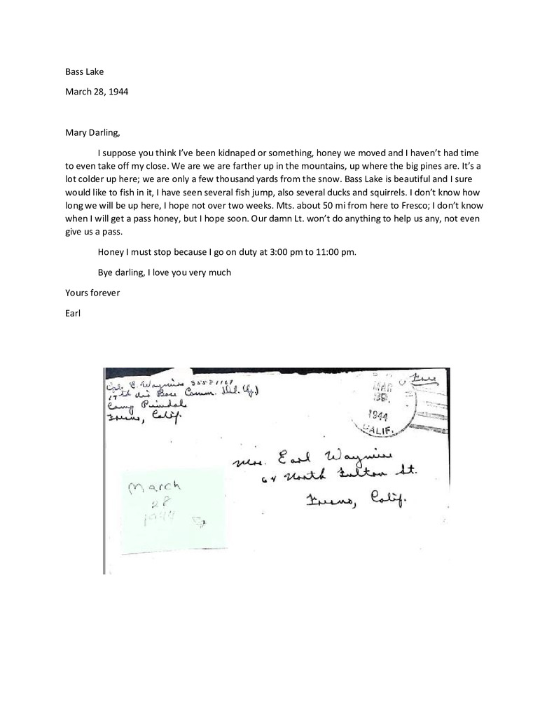 Waymire Letters March 28, 1944