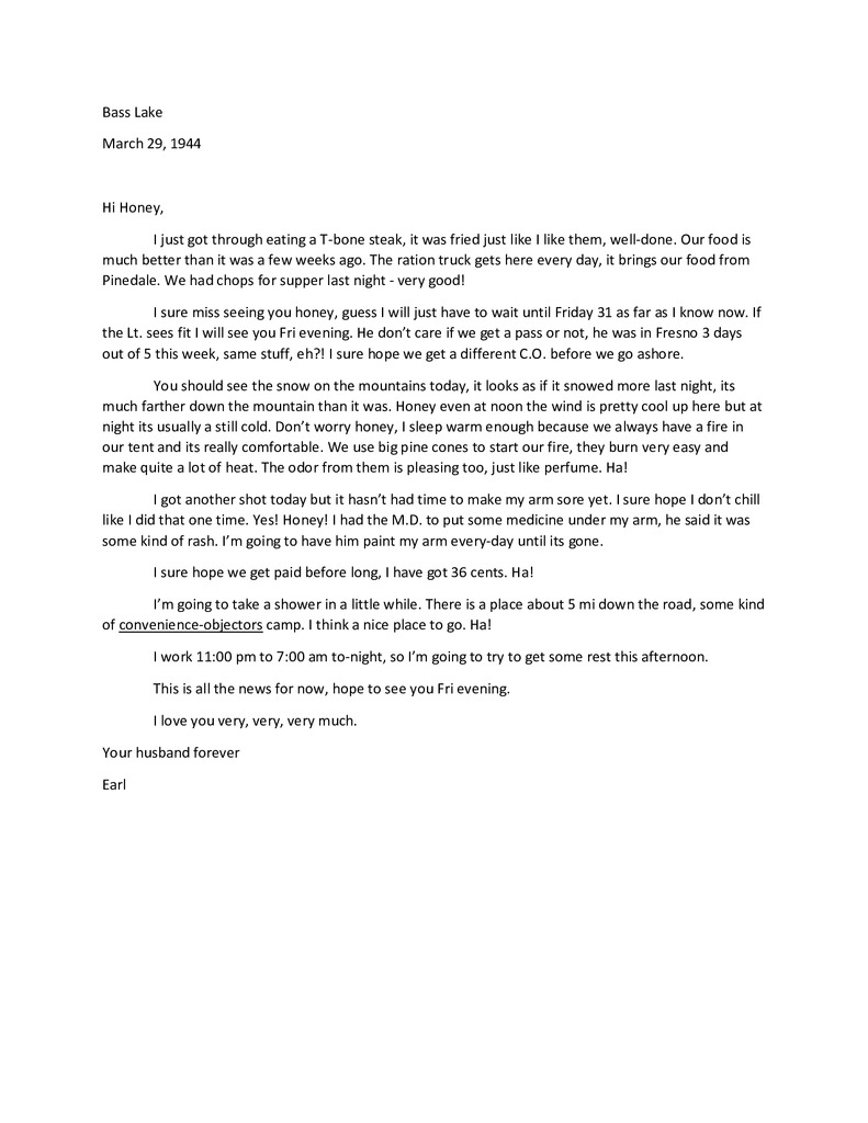 Waymire Letters March 29, 1944