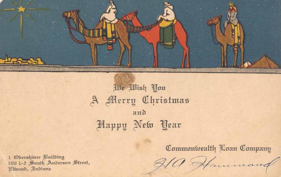 Christmas card from Commonwealth Loan Company