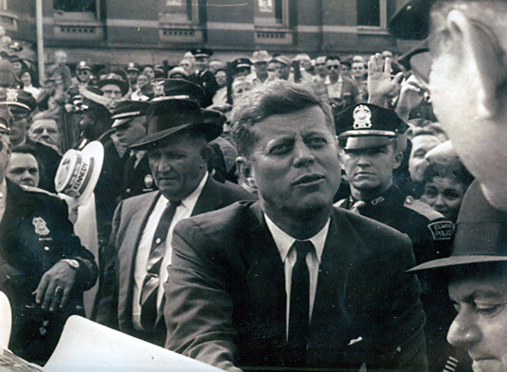John F. Kennedy is shown in Anderson, Indiana during September of 1960.
